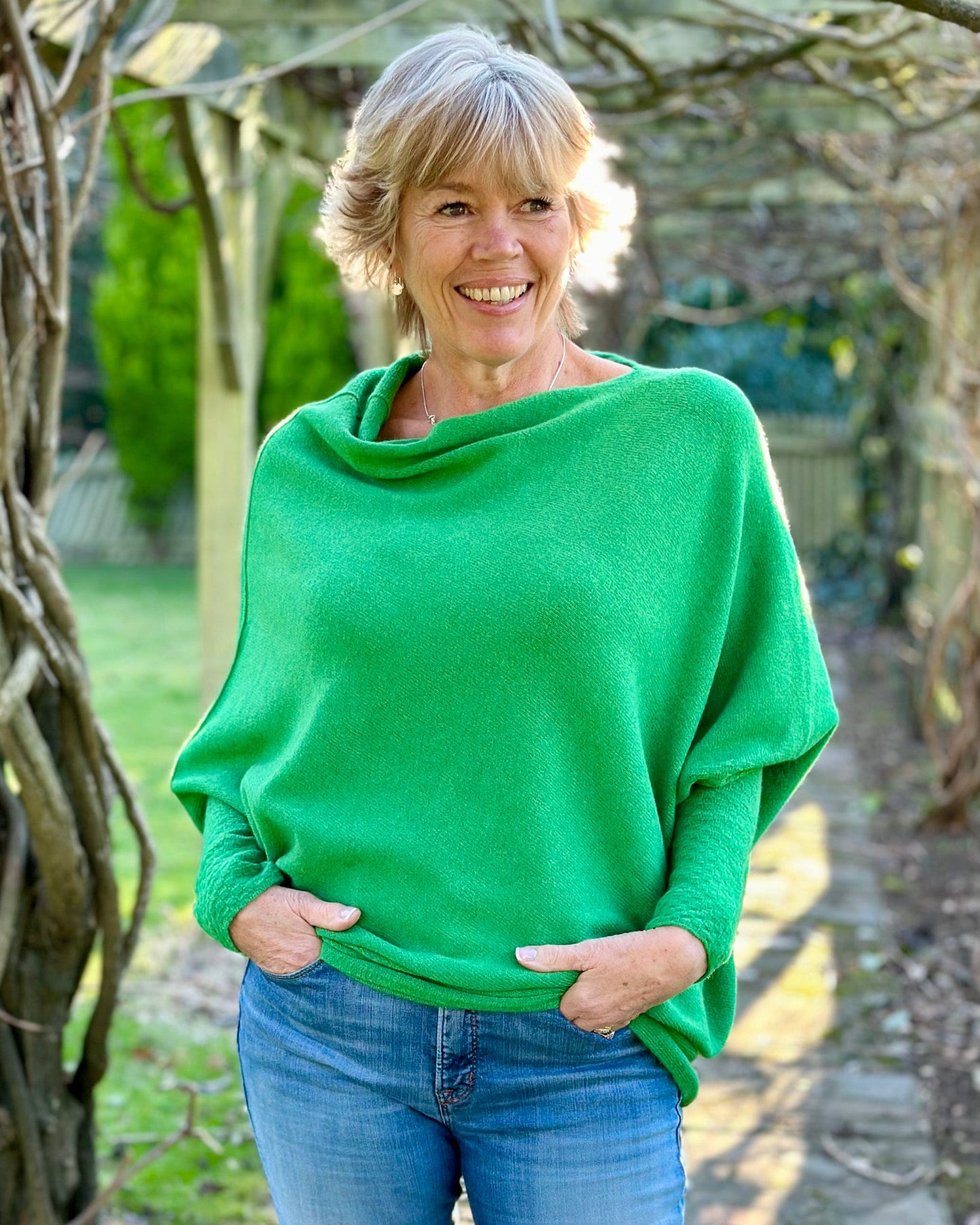 clothing Soft Knit Asymmetric Jumper - Verde