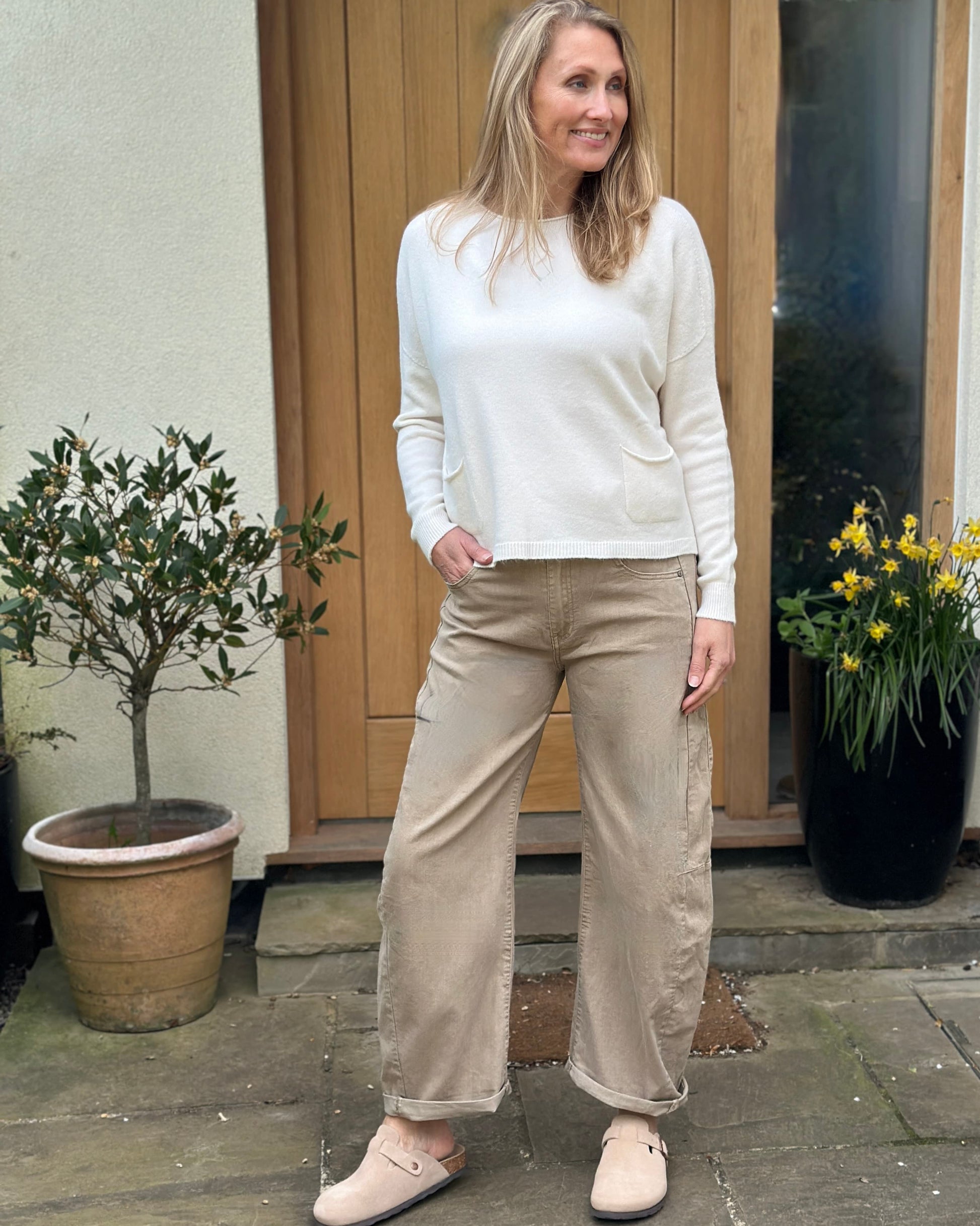 clothing Soft Knit Pocket Jumper - Cream