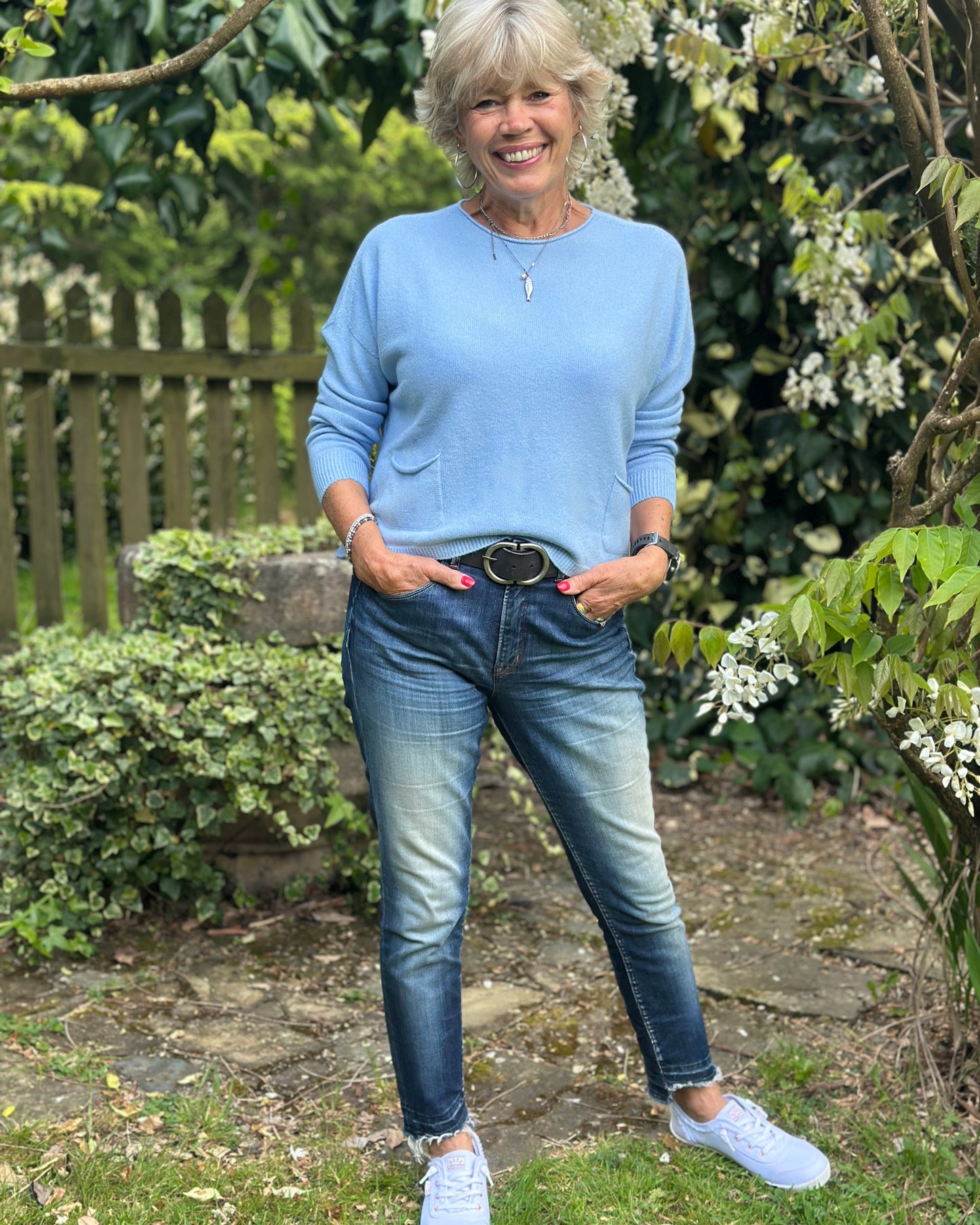 clothing Soft Knit Pocket Jumper - Crystal Blue