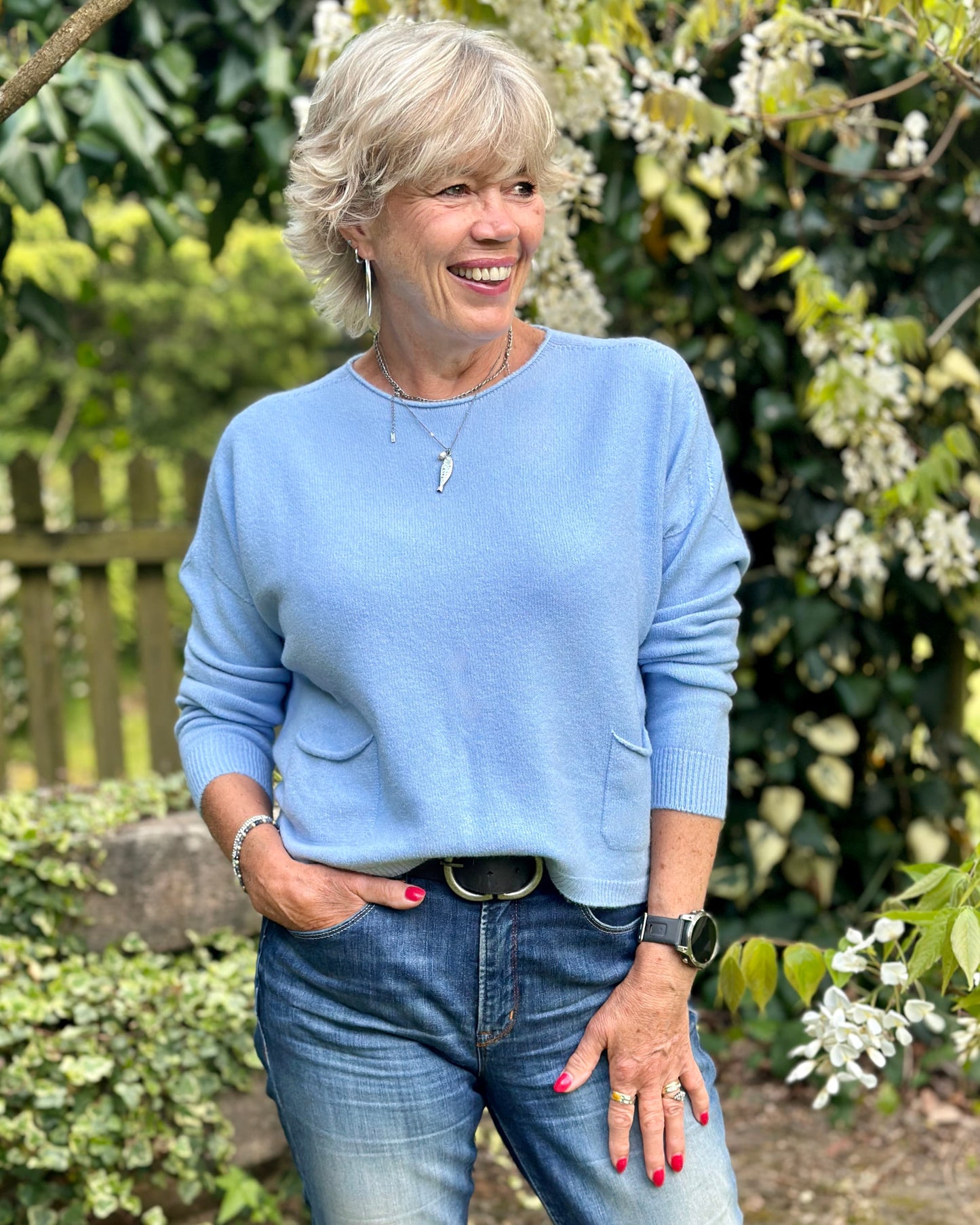 clothing Soft Knit Pocket Jumper - Crystal Blue