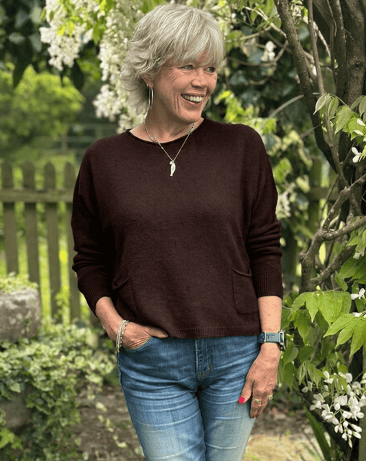clothing Soft Knit Pocket Jumper - Dark Chocolate