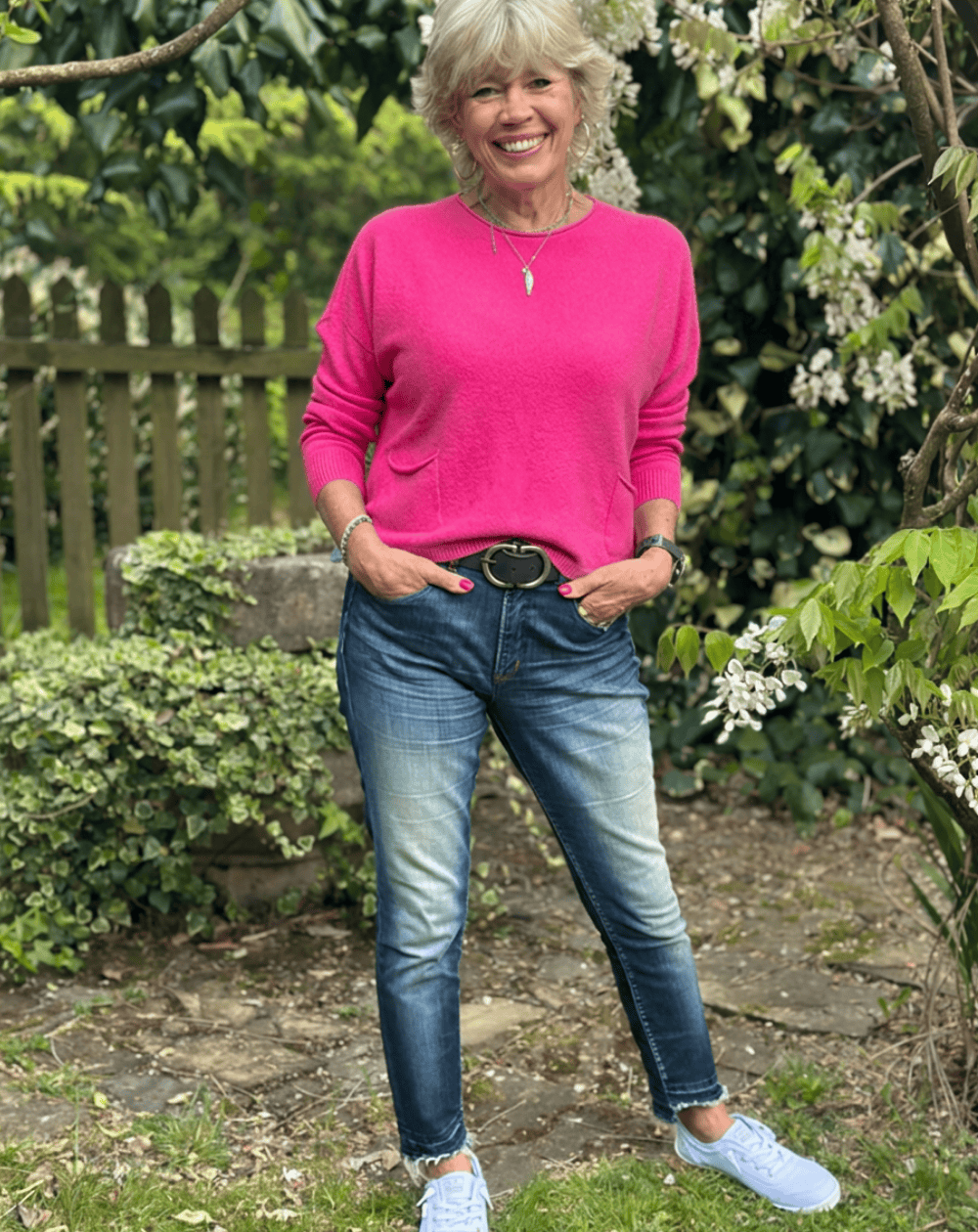 clothing Soft Knit Pocket Jumper - Fuchsia