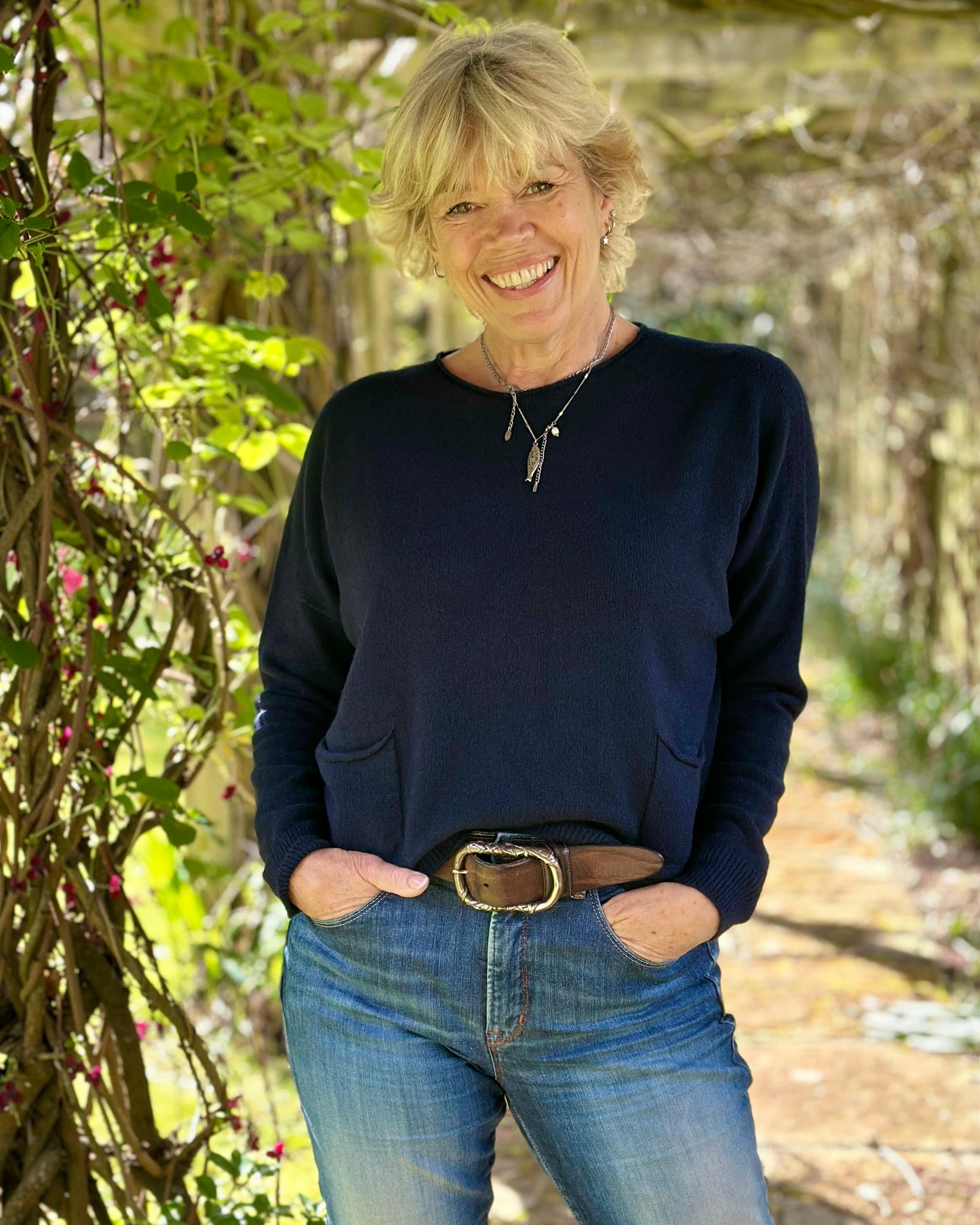 clothing Soft Knit Pocket Jumper - Navy