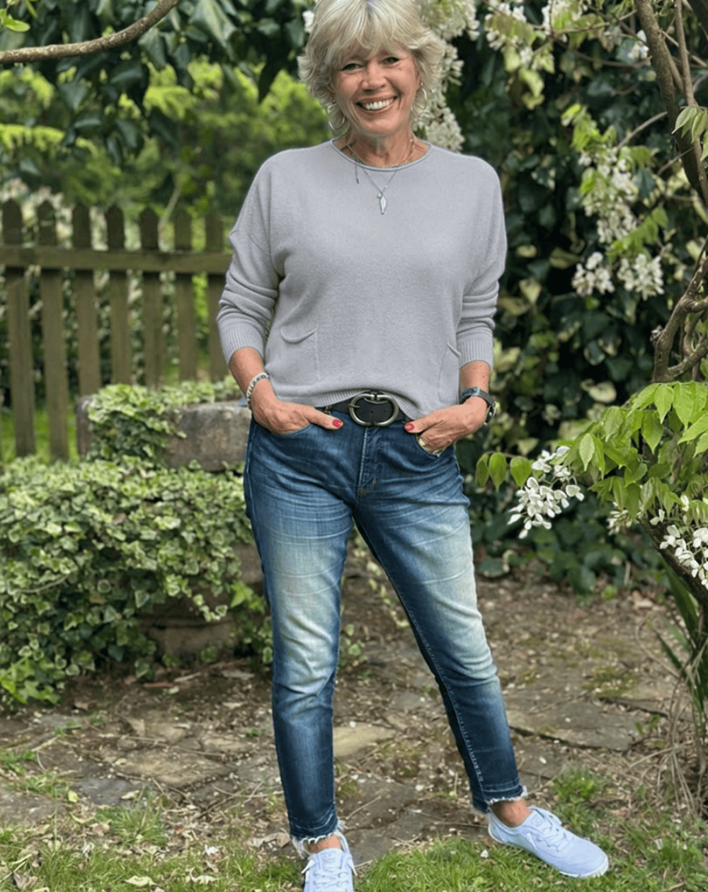 clothing Soft Knit Pocket Jumper - Pale Grey
