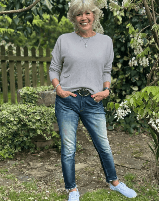 clothing Soft Knit Pocket Jumper - Pale Grey