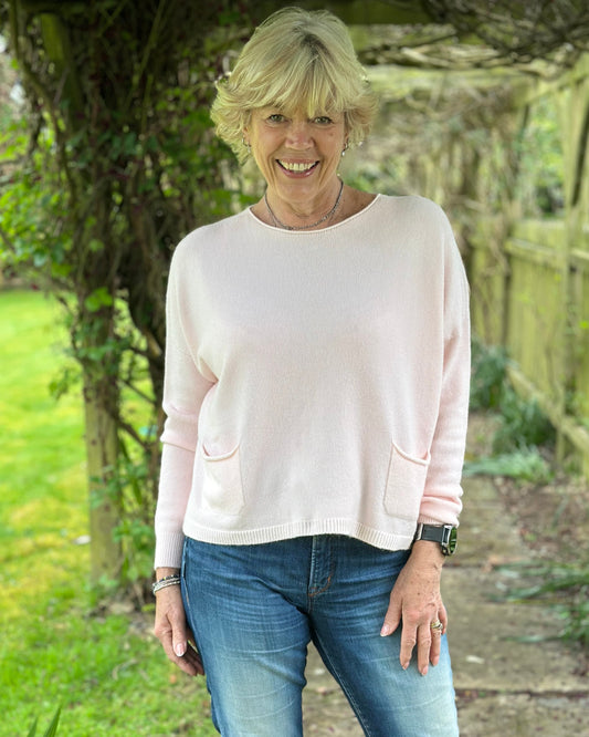 clothing Soft Knit Pocket Jumper - Pale Pink