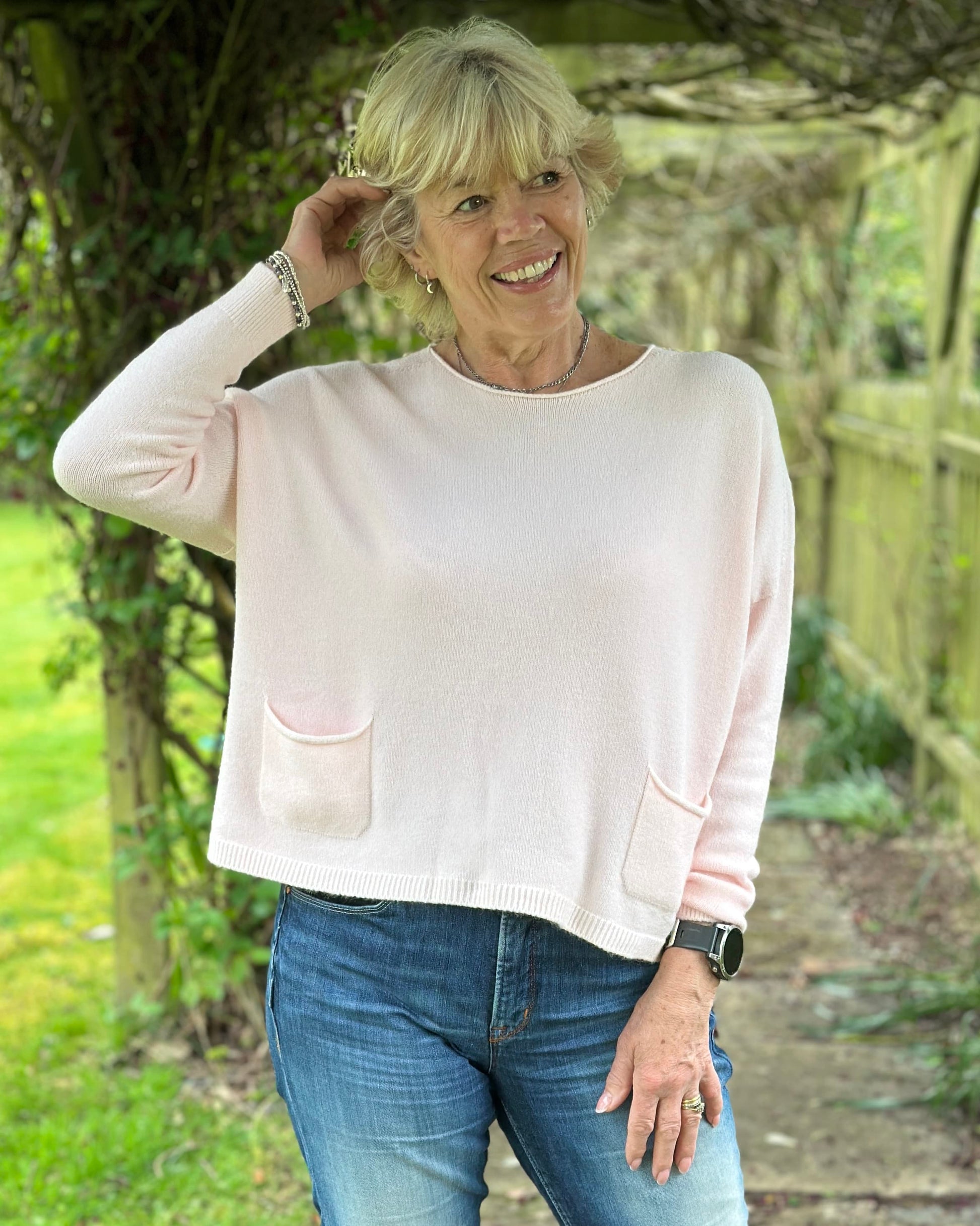 clothing Soft Knit Pocket Jumper - Pale Pink