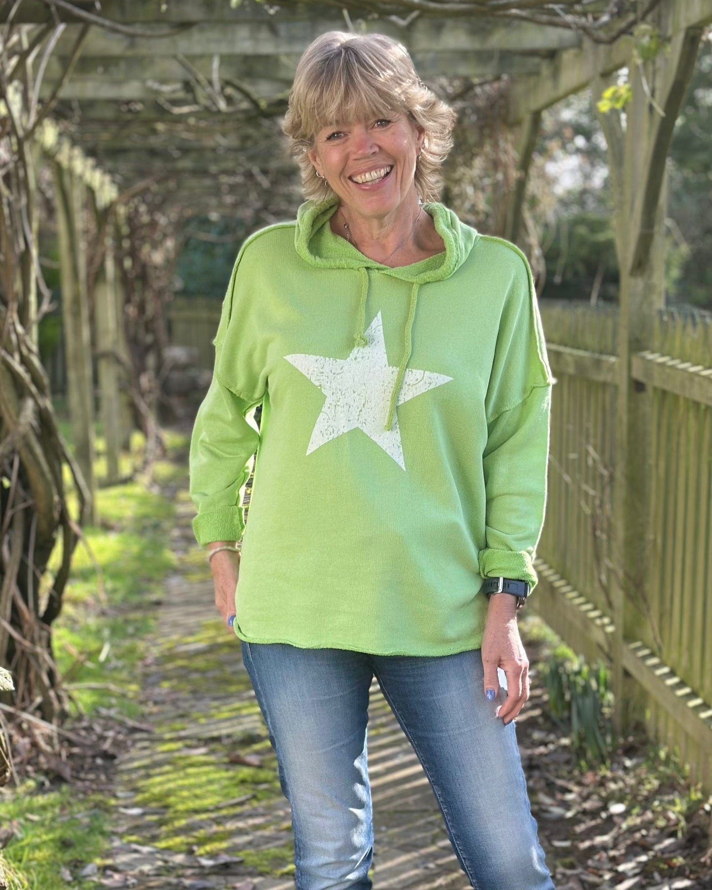 Clothing Star Hoodie Sweatshirt - Lime