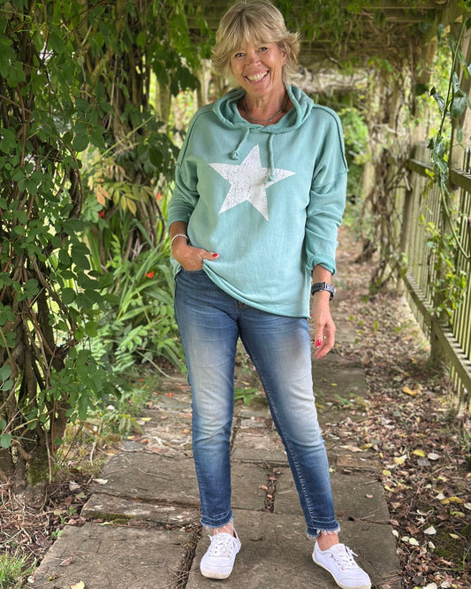 Clothing Star Hoodie Sweatshirt - Sage