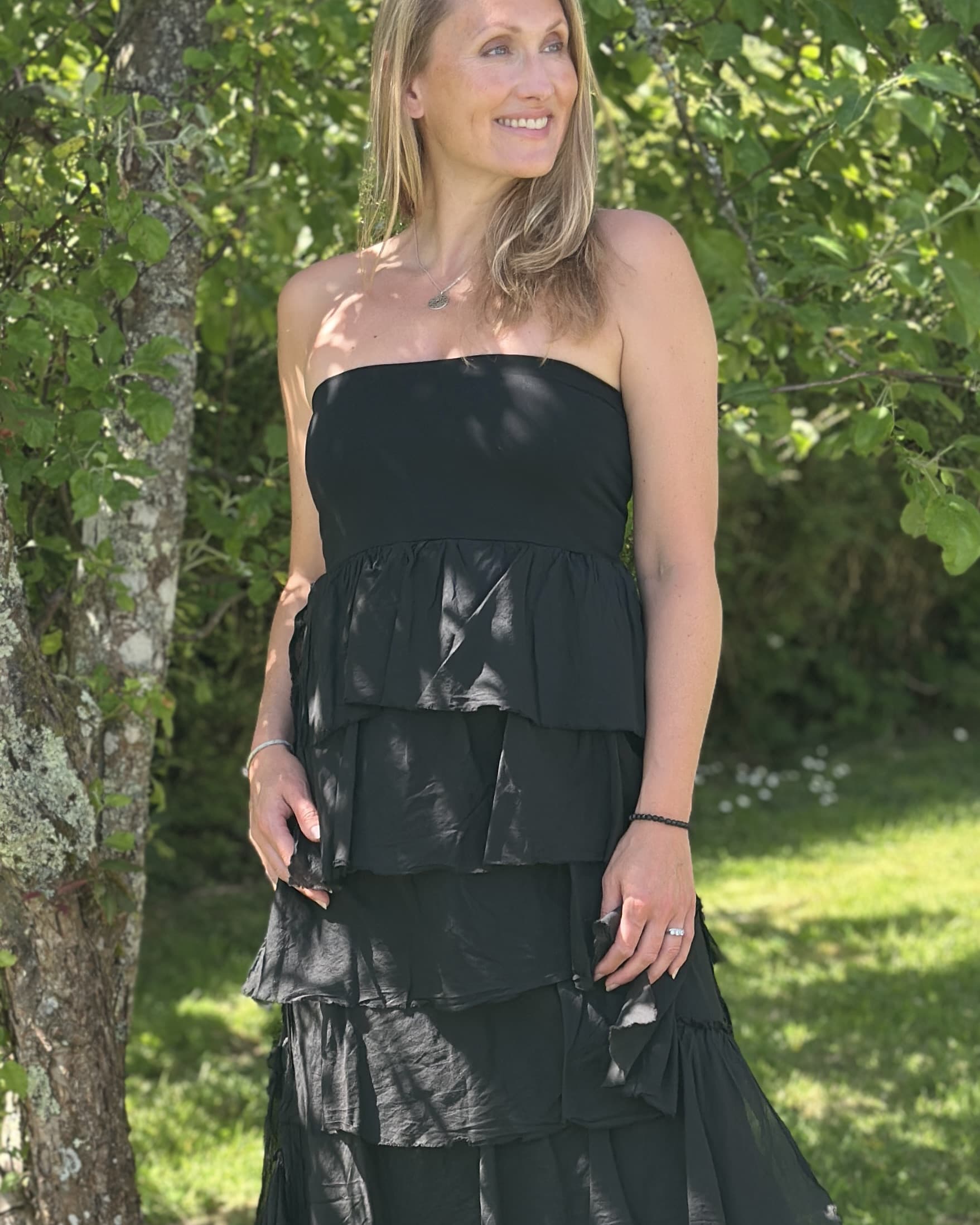 Clothing Strapless Ruffle Dress/Maxi Skirt - Black
