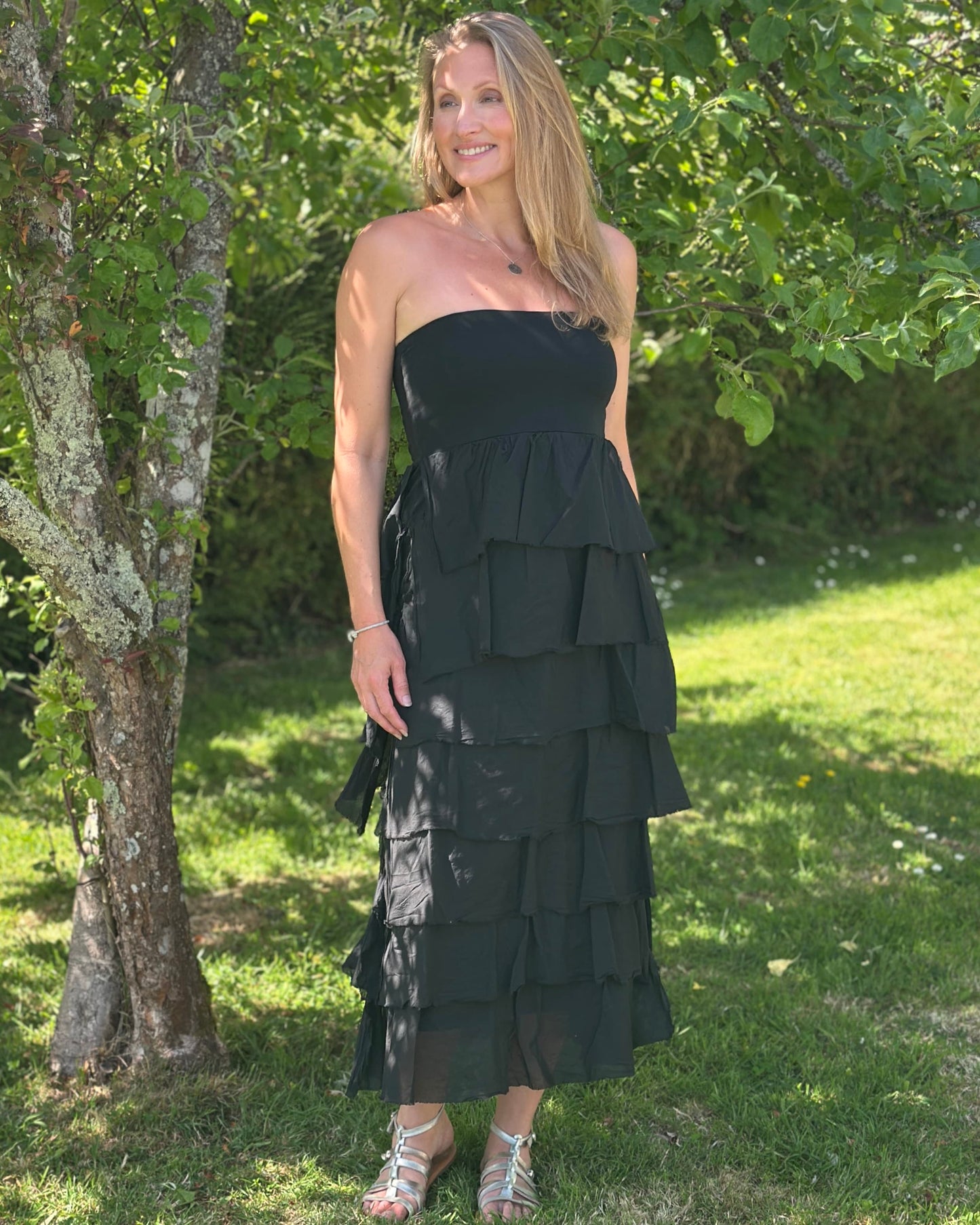 Clothing Strapless Ruffle Dress/Maxi Skirt - Black