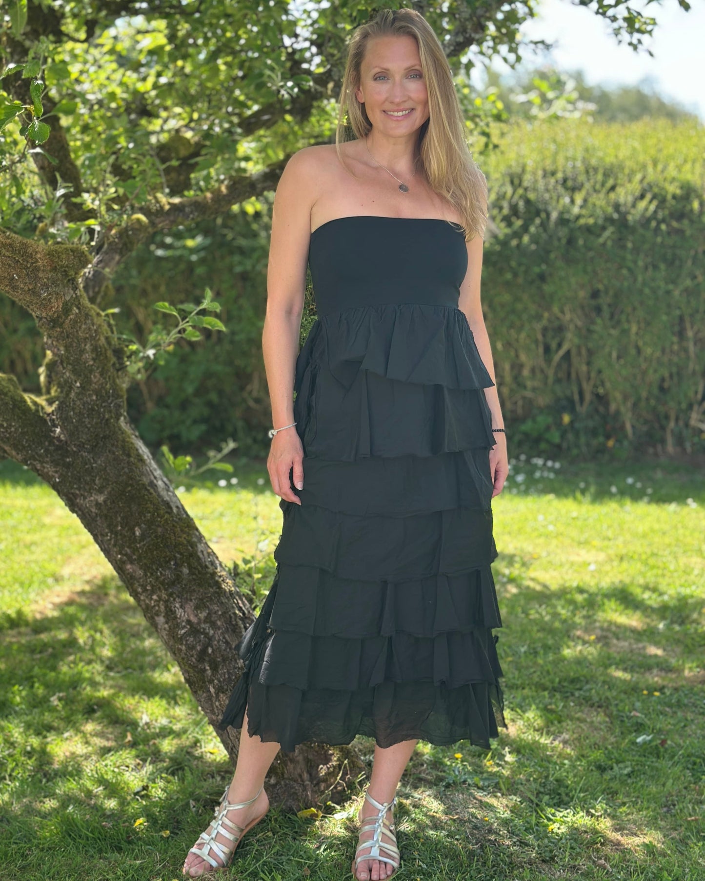 Clothing Strapless Ruffle Dress/Maxi Skirt - Black