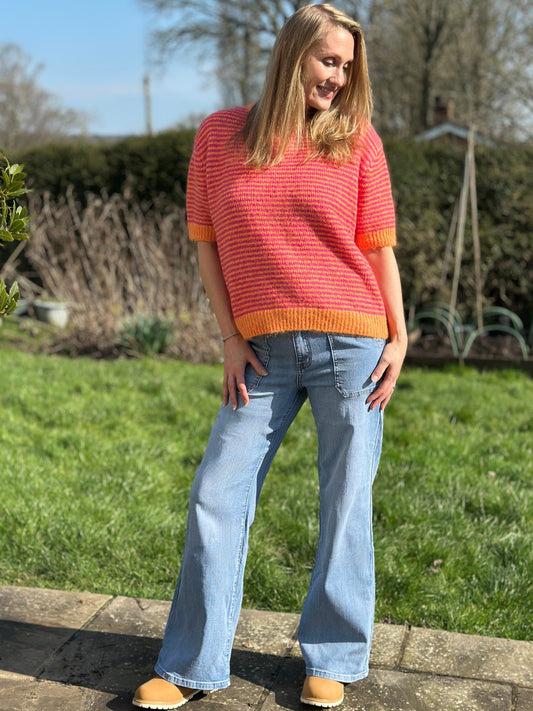 Clothing Stretchy Wide Leg Jeans - Pale Denim