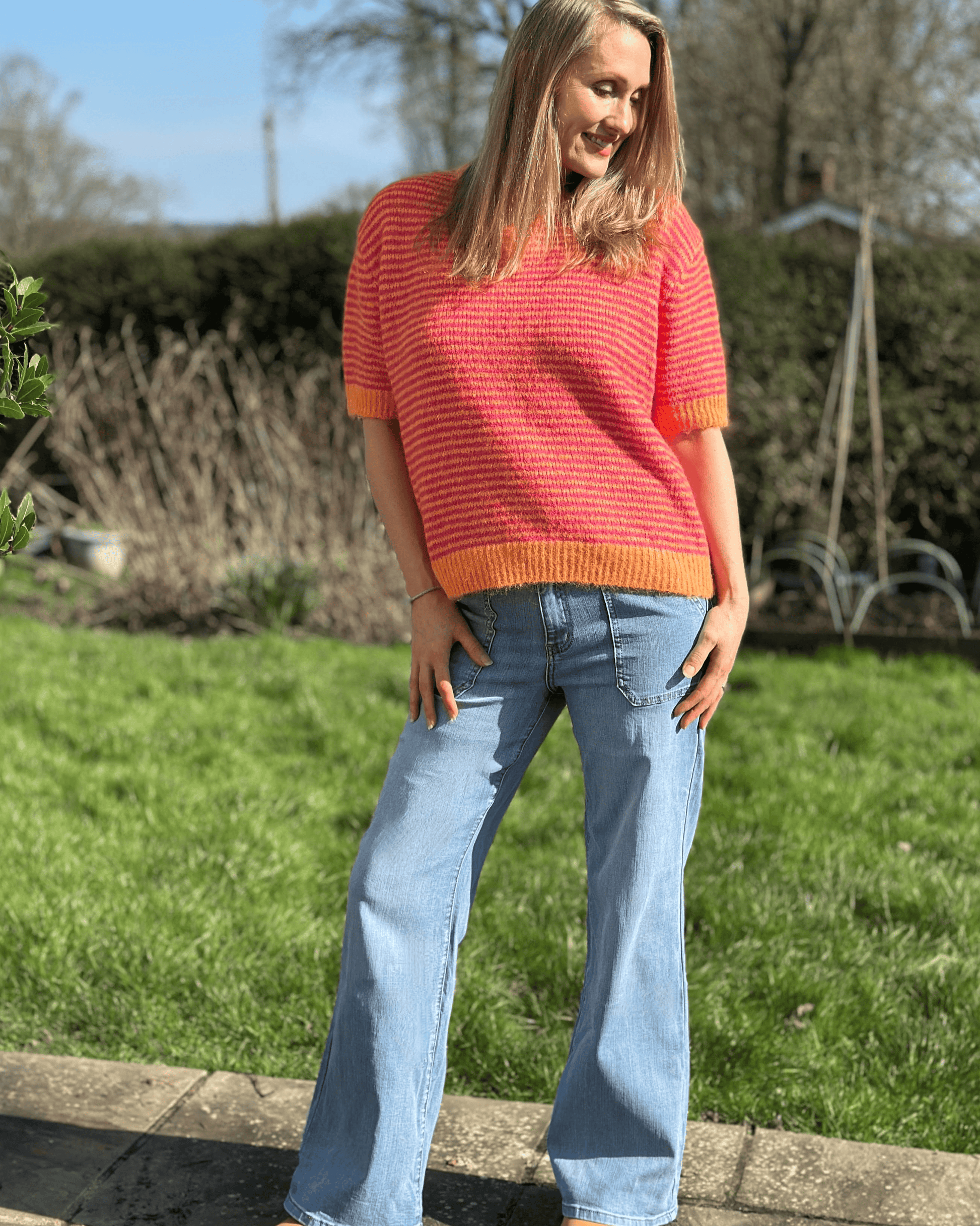 Clothing Stretchy Wide Leg Jeans - Pale Denim