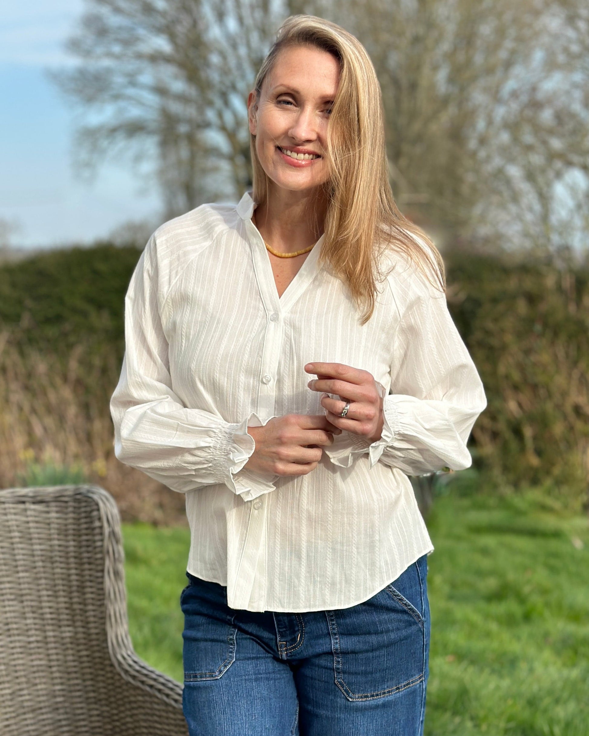Clothing Theresa Embroidered Blouse - White