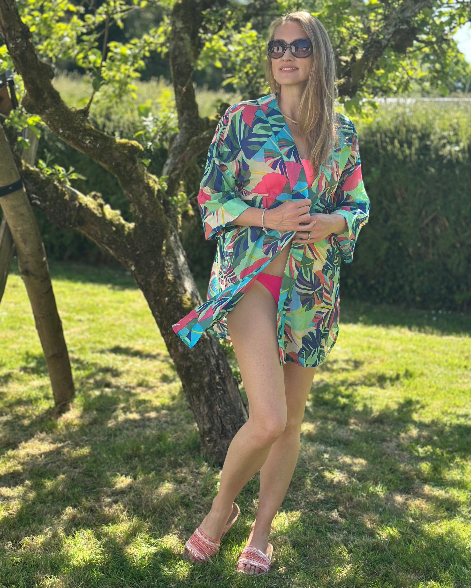Clothing Tropical Leaf Print Kimono