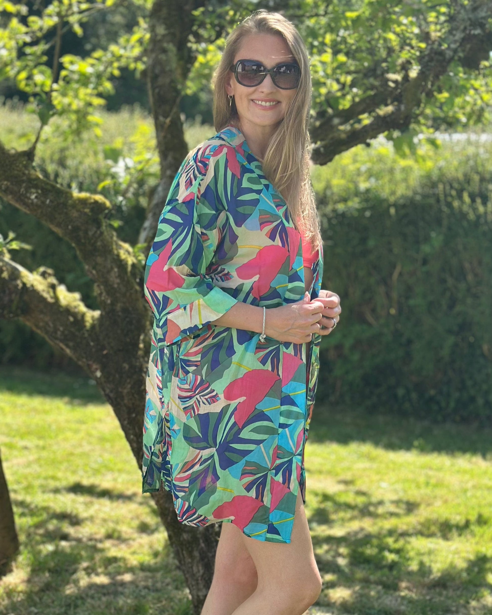 Clothing Tropical Leaf Print Kimono