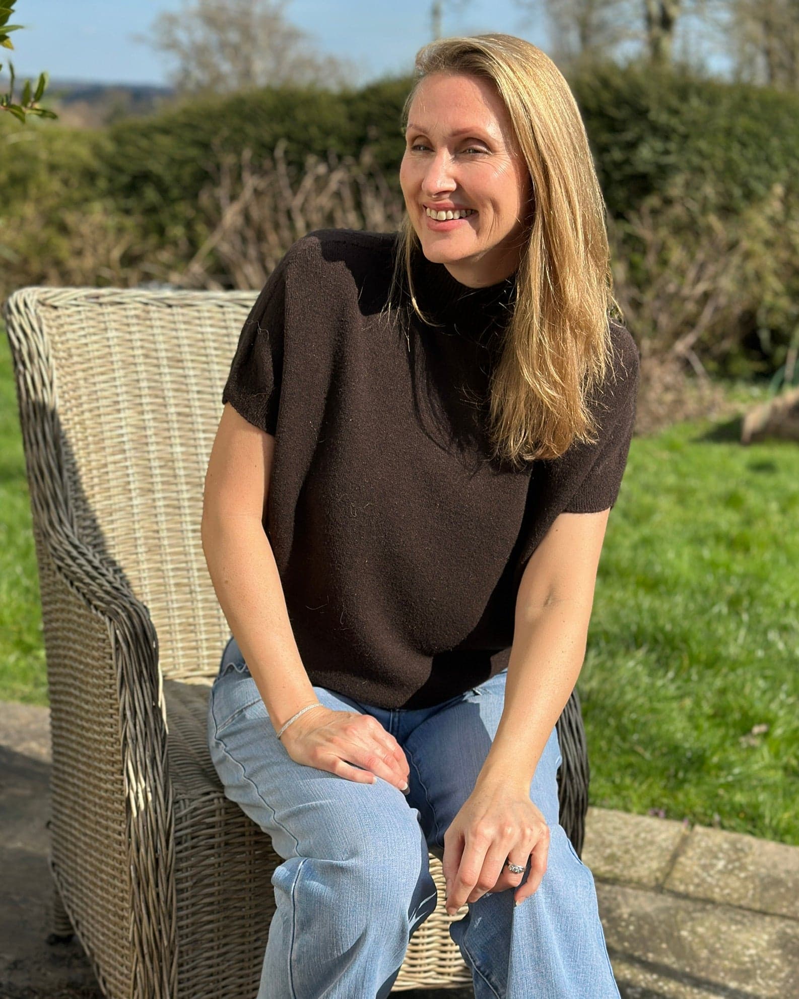 clothing Turtleneck Short Sleeve Jumper - Dark Chocolate