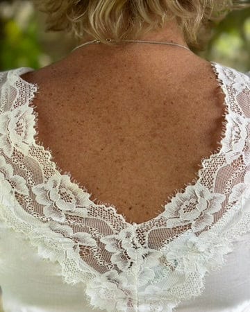 clothing V-Neck Lace Detail Long Sleeved Top - White