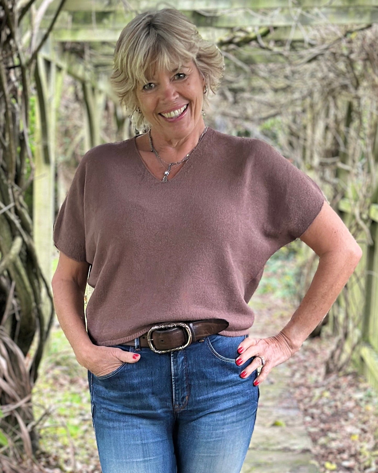 clothing V-Neck Short Sleeve Jumper - Coco