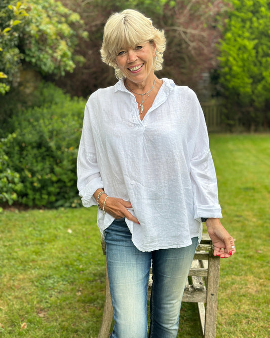 Clothing White Linen Shirt