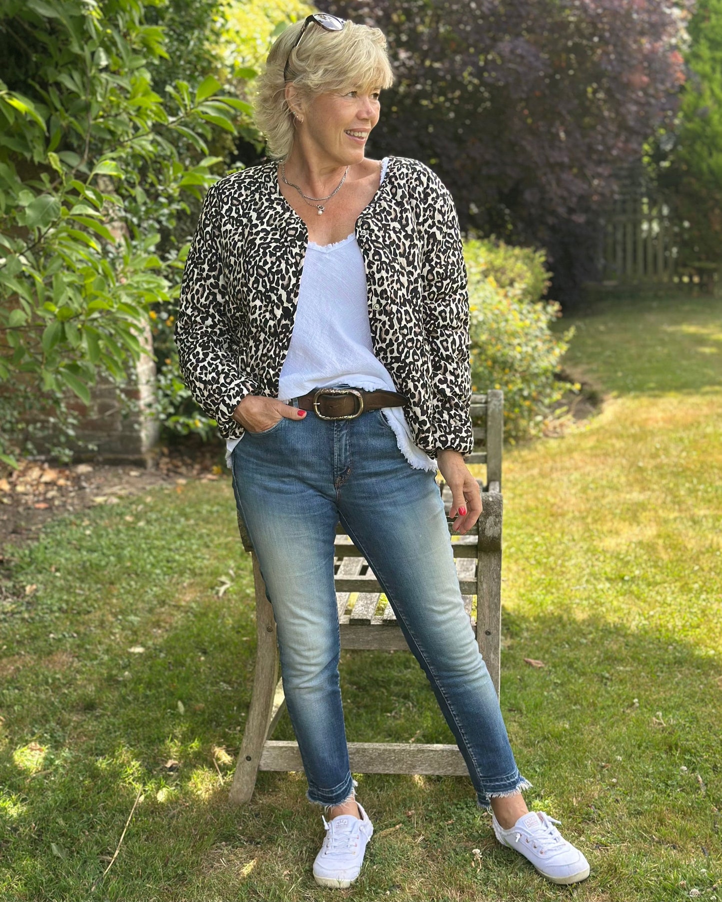 Clothing Yumi Quilted Leopard Print Jacket - Brown/Black