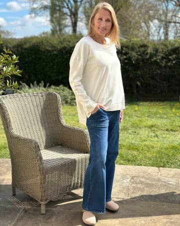 clothing Zip Detail Summer Sweatshirt - Cream