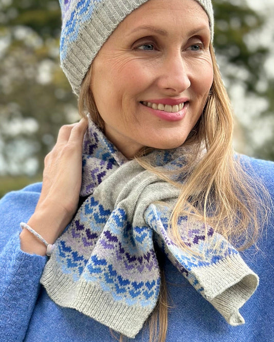 Hats Blue Hearts Mix Pull Through Scarf