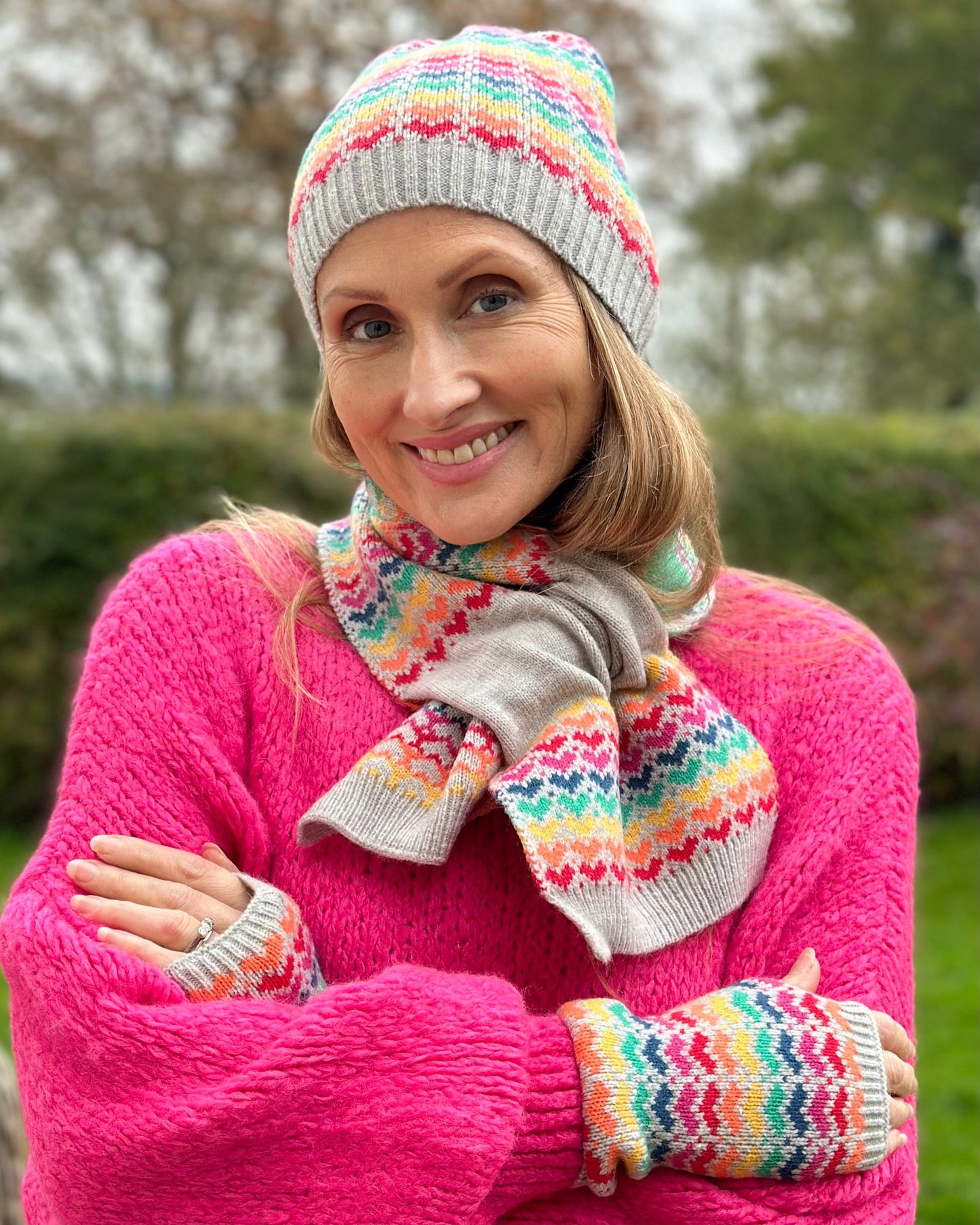 Hats Multi-Colour Hearts Mix Pull Through Scarf