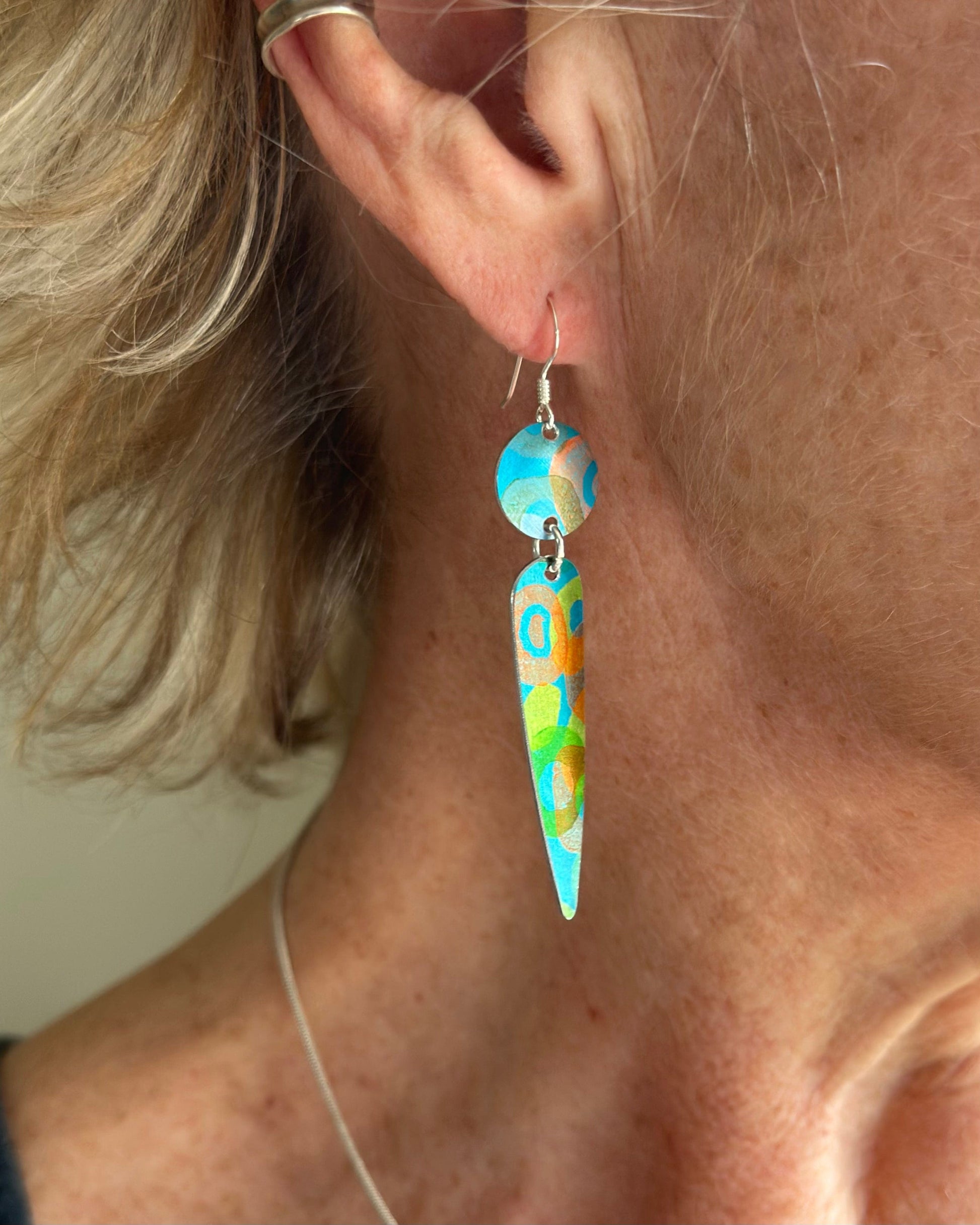 jewellery Sterling Silver And Anodized Aluminium Drop Earrings - Jamboree