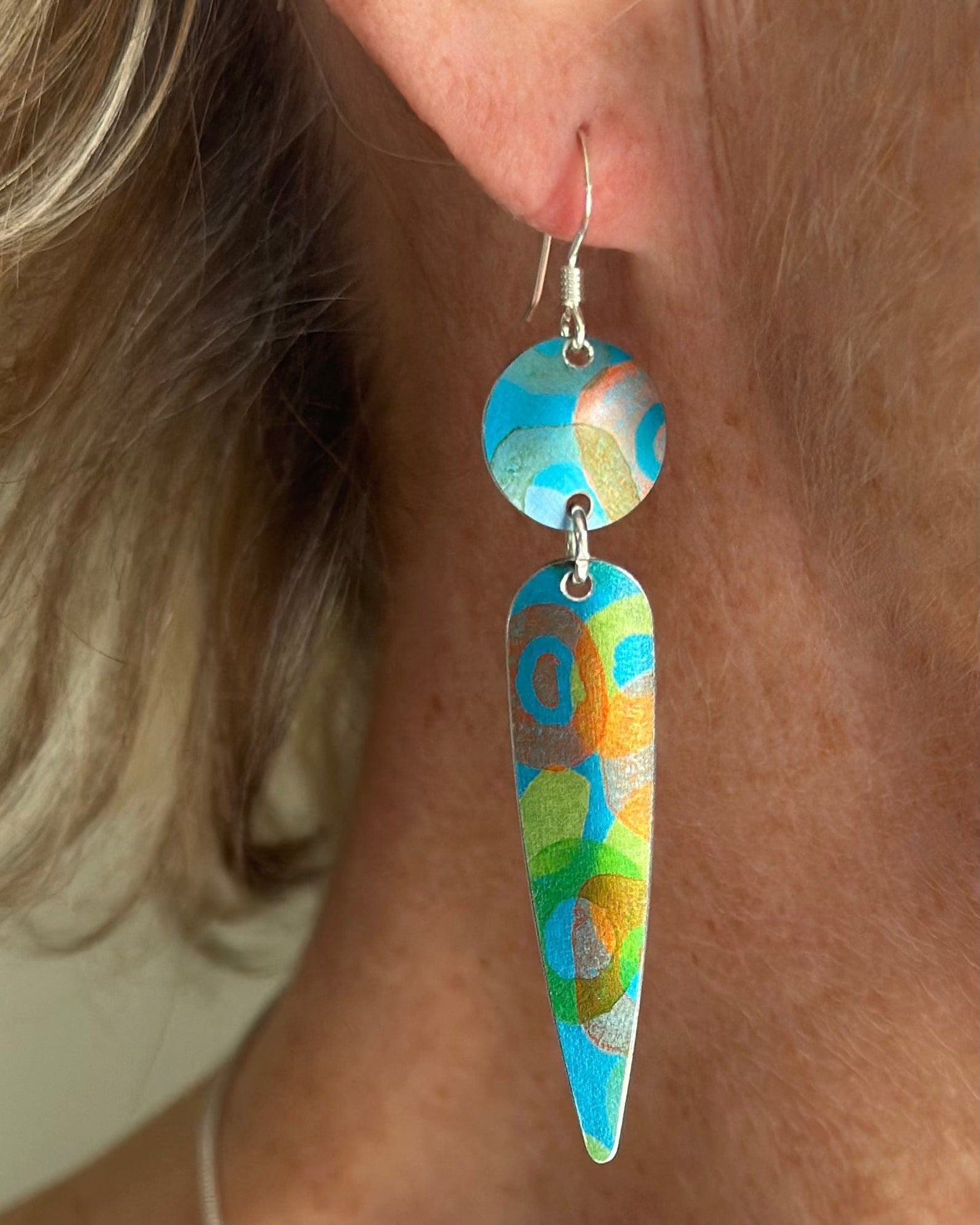 jewellery Sterling Silver And Anodized Aluminium Drop Earrings - Jamboree