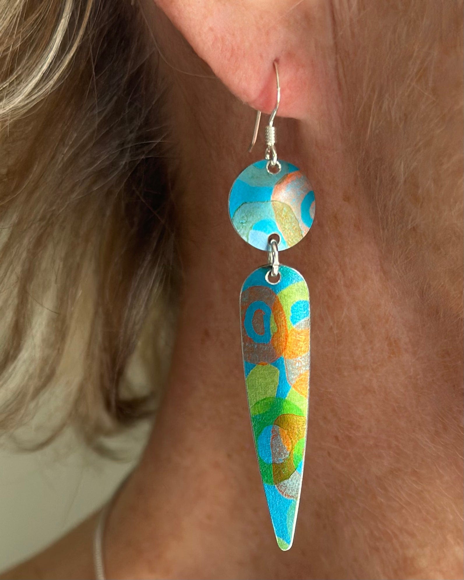 jewellery Sterling Silver And Anodized Aluminium Drop Earrings - Jamboree