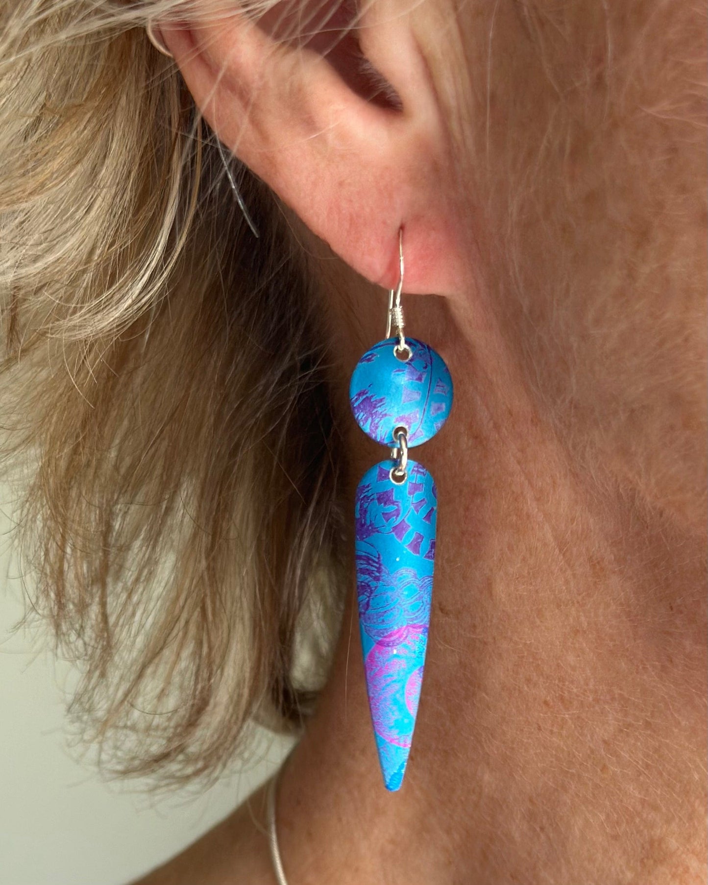 jewellery Sterling Silver And Anodized Aluminium Drop Earrings - Rockpool