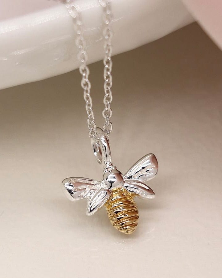 jewellery Sterling Silver Bee Charm Necklace - 16" Chain