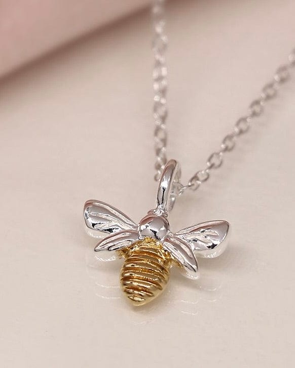 jewellery Sterling Silver Bee Charm Necklace - 16" Chain