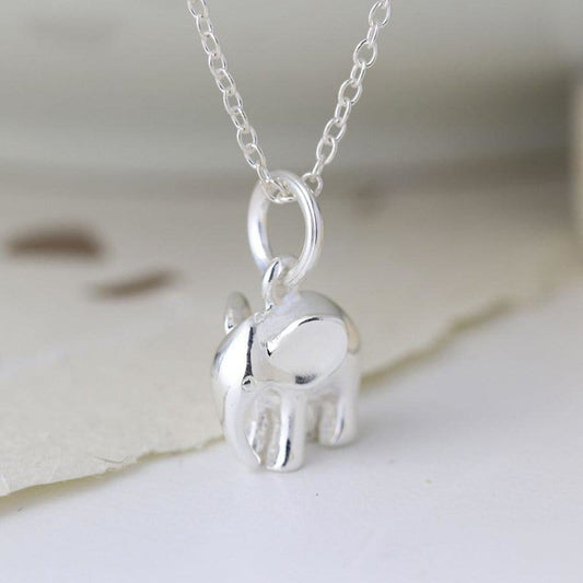 jewellery Sterling Silver Elephant Charm Necklace - 16" Chain