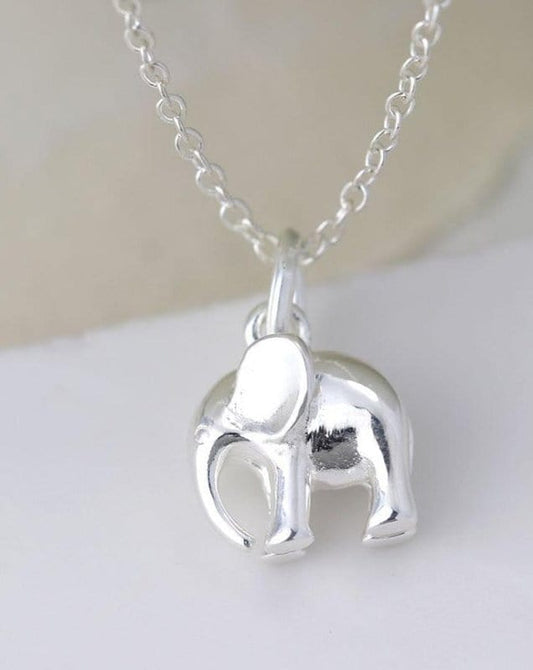jewellery Sterling Silver Elephant Charm Necklace - 16" Chain
