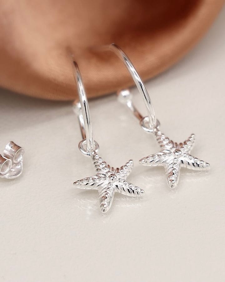 jewellery Sterling Silver Starfish Hoop Earrings