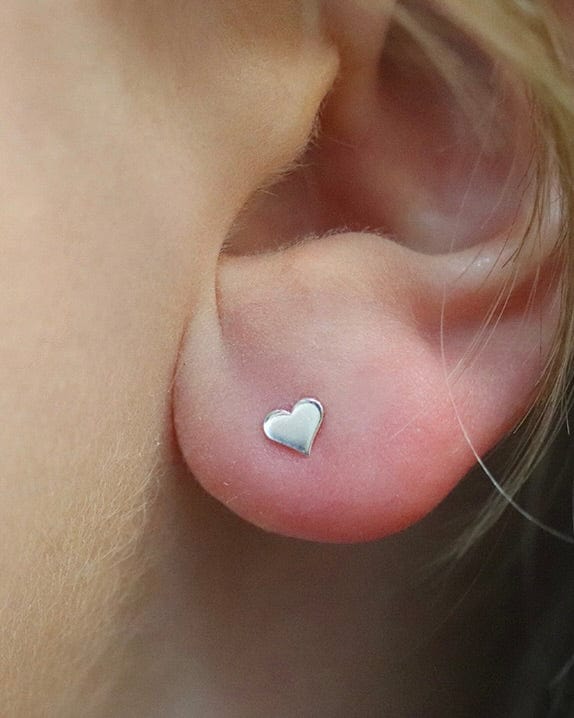 jewellery Sterling Silver Tiny Heart Studs