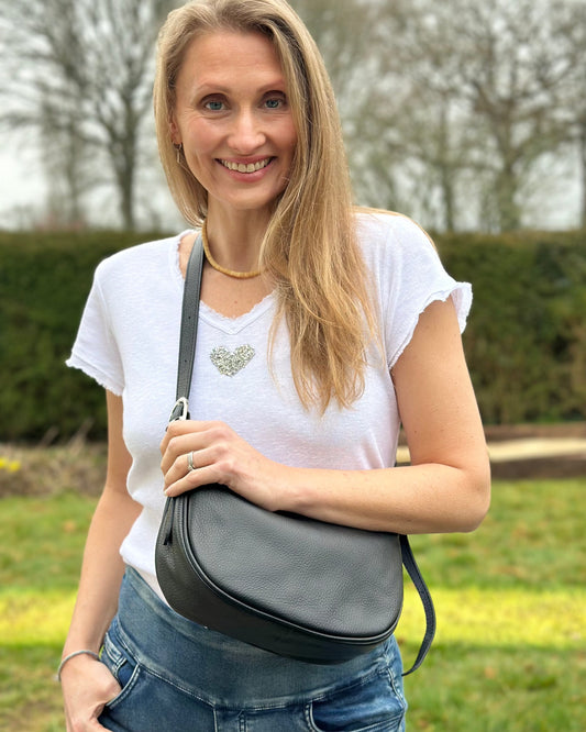 leather bag Leather Sling Bag - Black