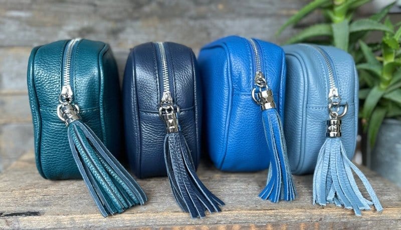 Blue leather clearance purse