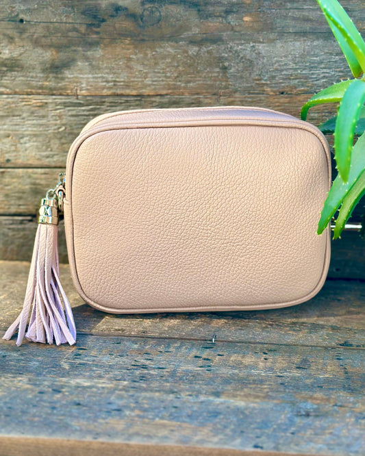 Leather Tassel Bag Leather Tassel Bag - Nude With Silver Finishings
