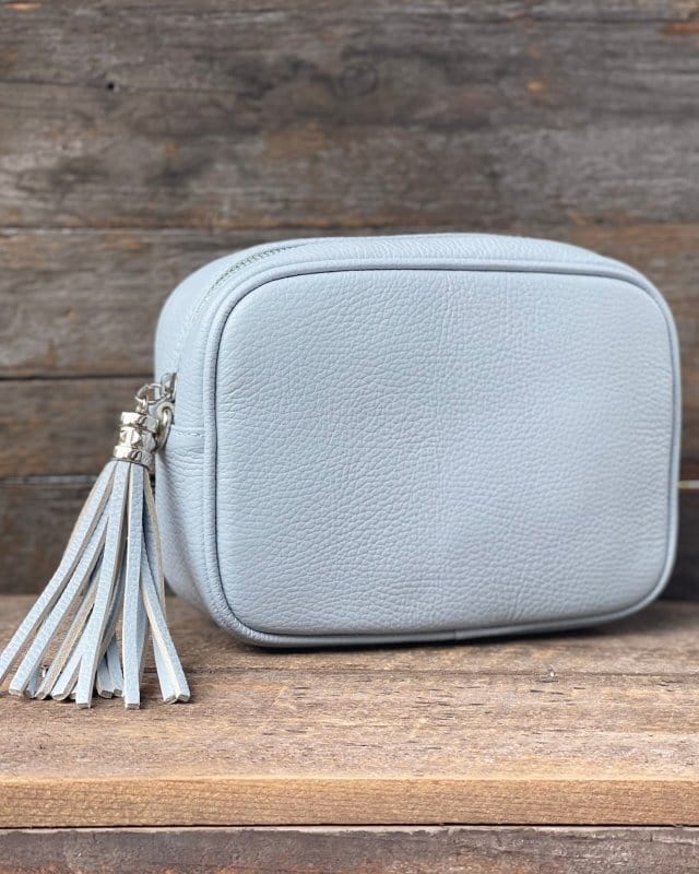 Pale blue leather on sale bag