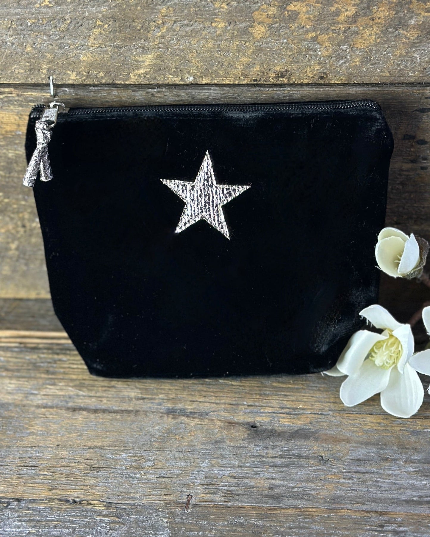 Make up bag Velvet Make Up Bag With Shiny Star - Black