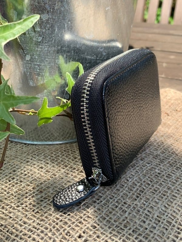 purse Leather Card Holder Purse - Black