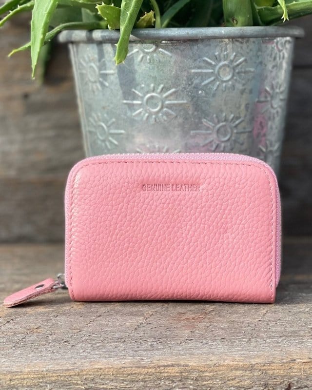 purse Leather Card Holder Purse - Pink