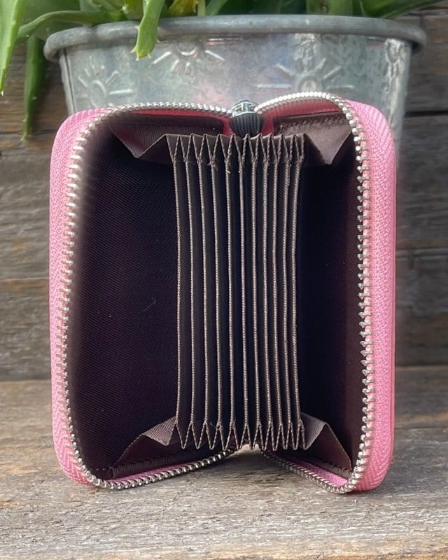 purse Leather Card Holder Purse - Pink