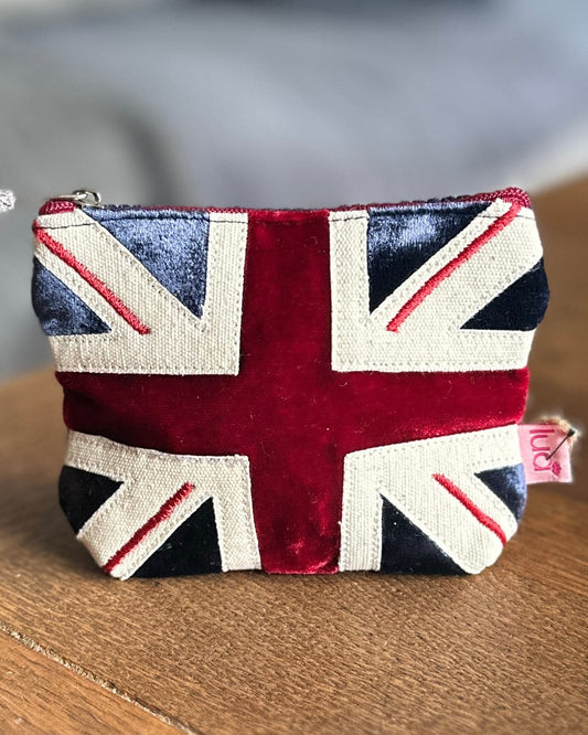 purse Velvet Embroidered Union Jack Mini Purse