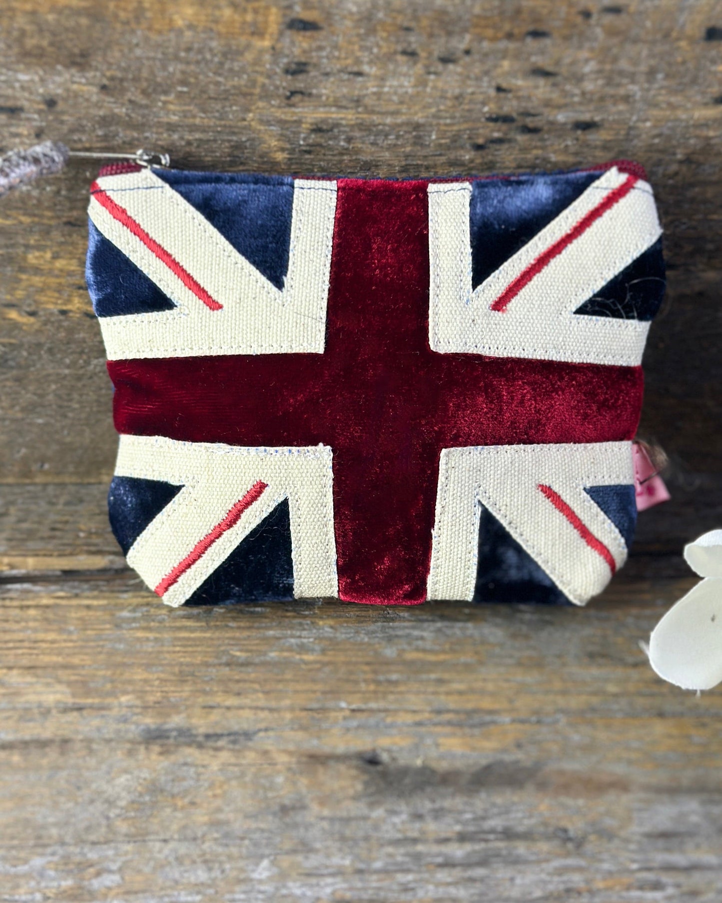 purse Velvet Embroidered Union Jack Mini Purse