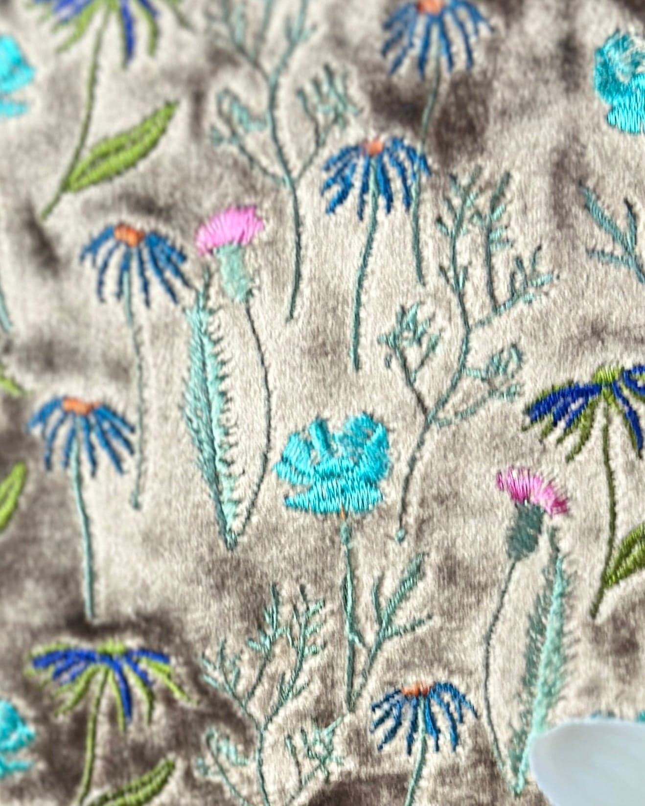 purse Velvet Flowers Mini Coin Purse - Mink